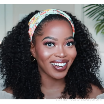 Aishili high quality kinky curly wigs headband wigs for black women headband wig